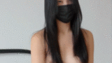[AIエロgif]素人撮影っぽいベットの上のマスク女子ショート動画