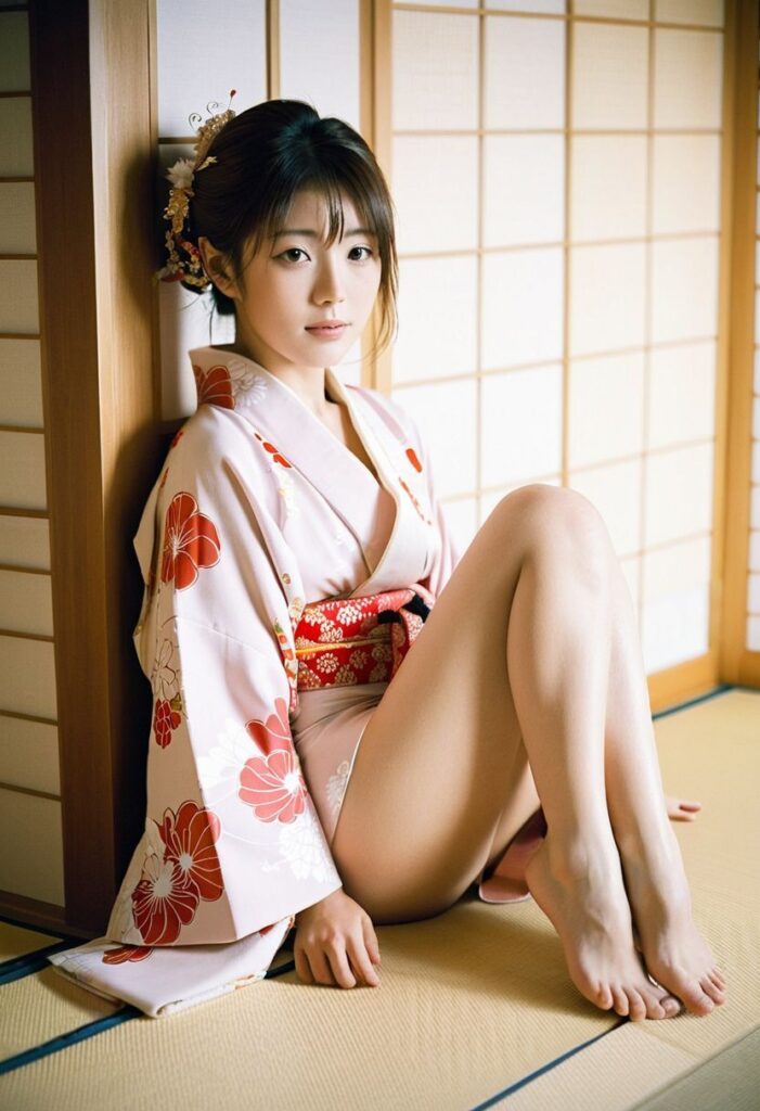 脱ぎかけ着物画像 4