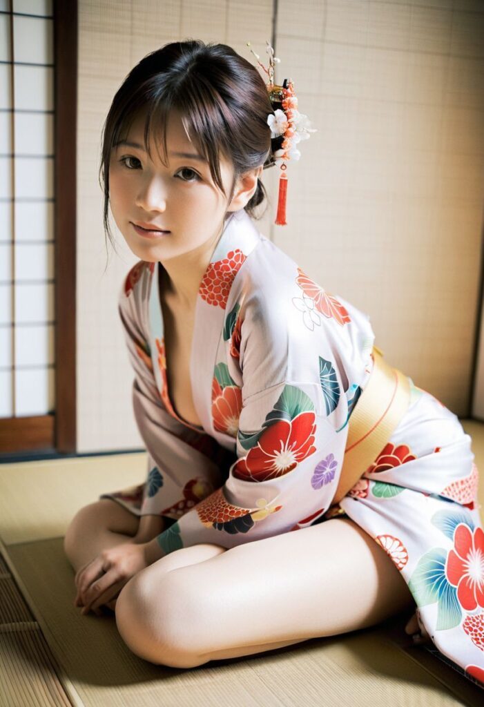 脱ぎかけ着物画像 7